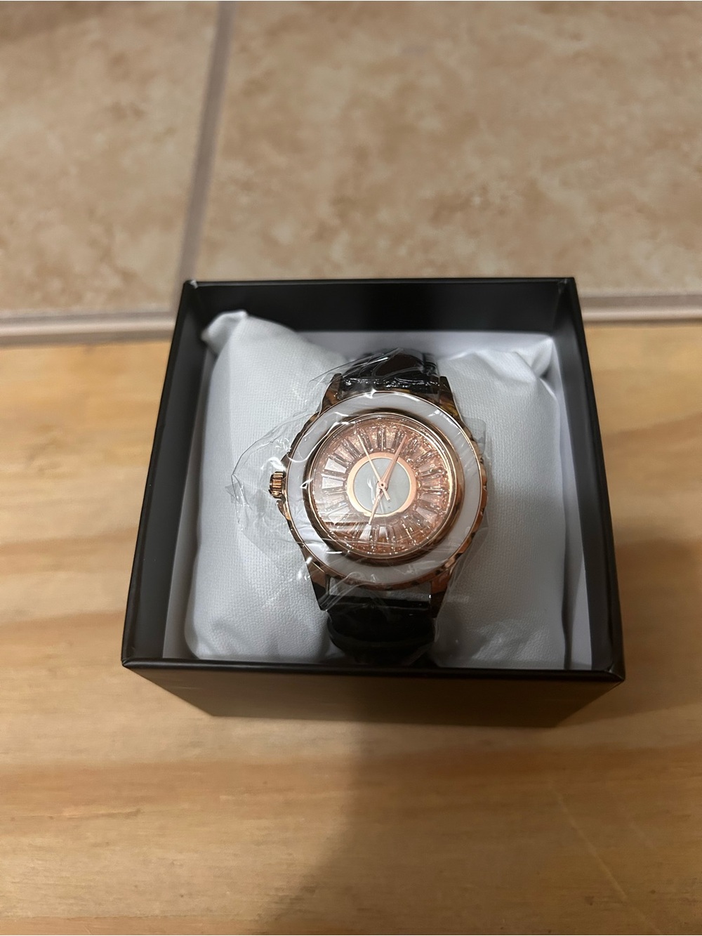 Invicta Celestial Rose Gold Dial Black Strap Women's Watch (70372)